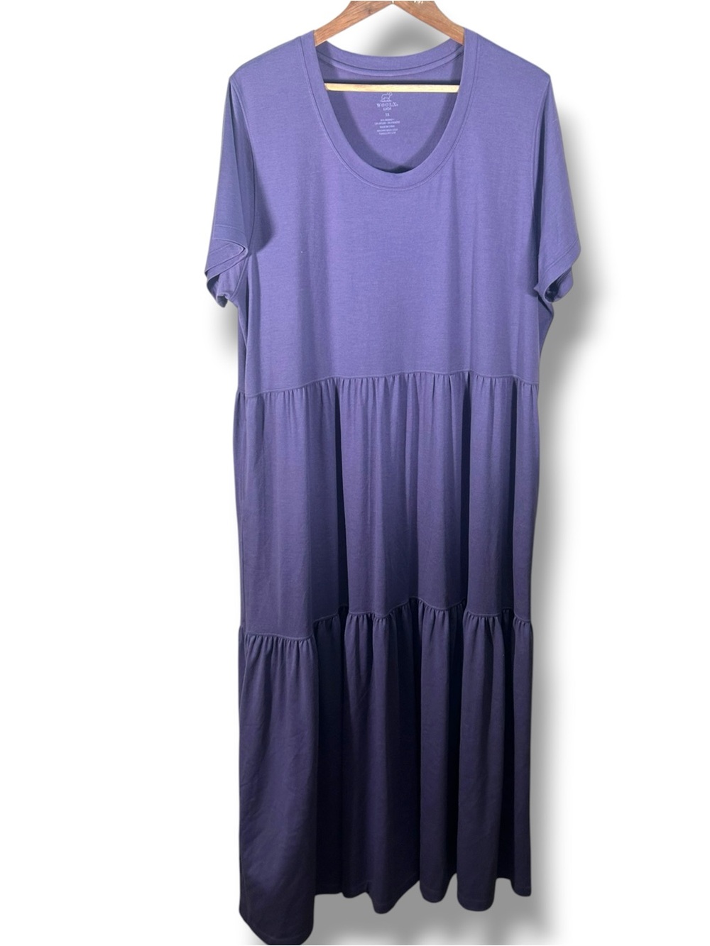WoolX Merino Wool Lucia Lavender Short Sleeve Midi Dress Size 1X
